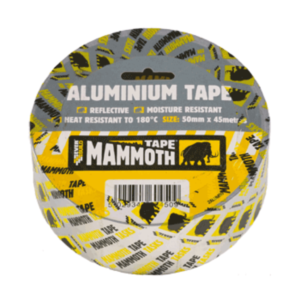 Everbuild Mammoth Aluminium Foil Tape 100mm x 45m - Heat Resistant Silver