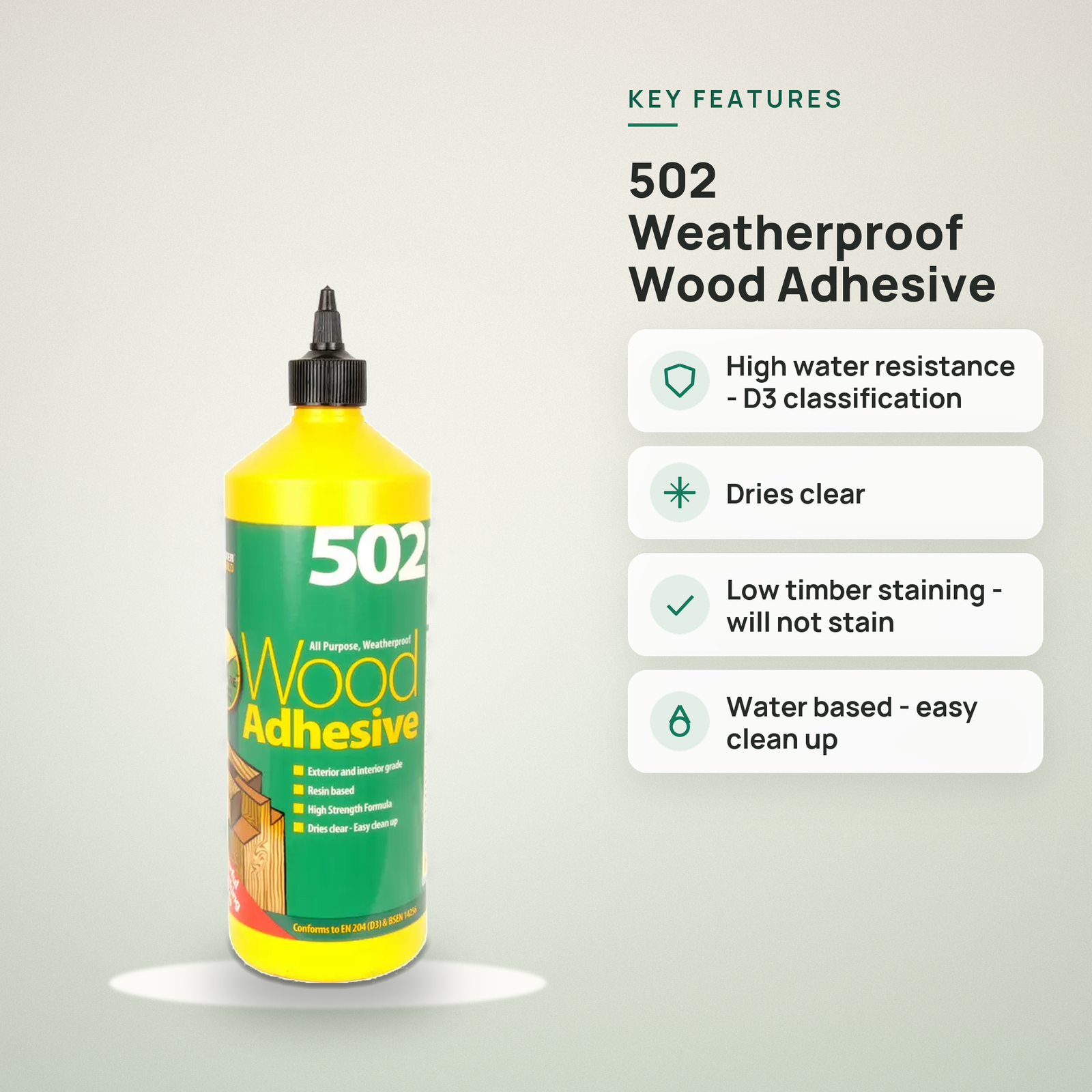 Everbuild Weatherproof Wood Adhesive 1 Litre - High Strength Wood Glue - Image 5