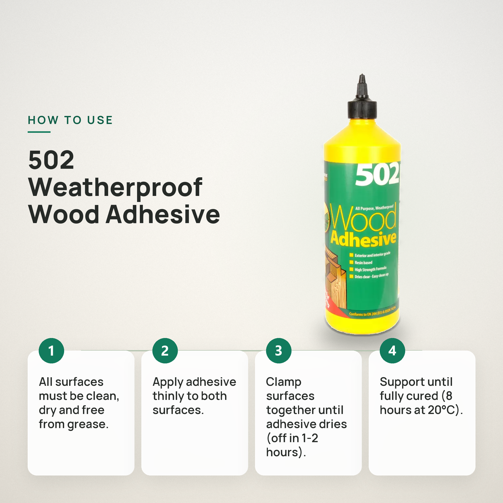 Everbuild Weatherproof Wood Adhesive 1 Litre - High Strength Wood Glue - Image 2