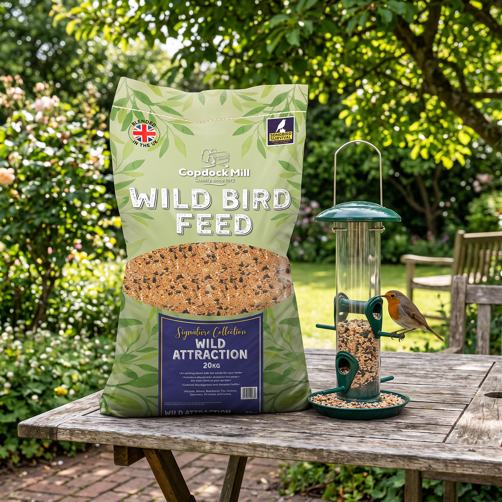 Copdock Mill Table Top Wild Bird Seed Mix 20kg - Aniseed & Black Sunflower Blend - Image 2