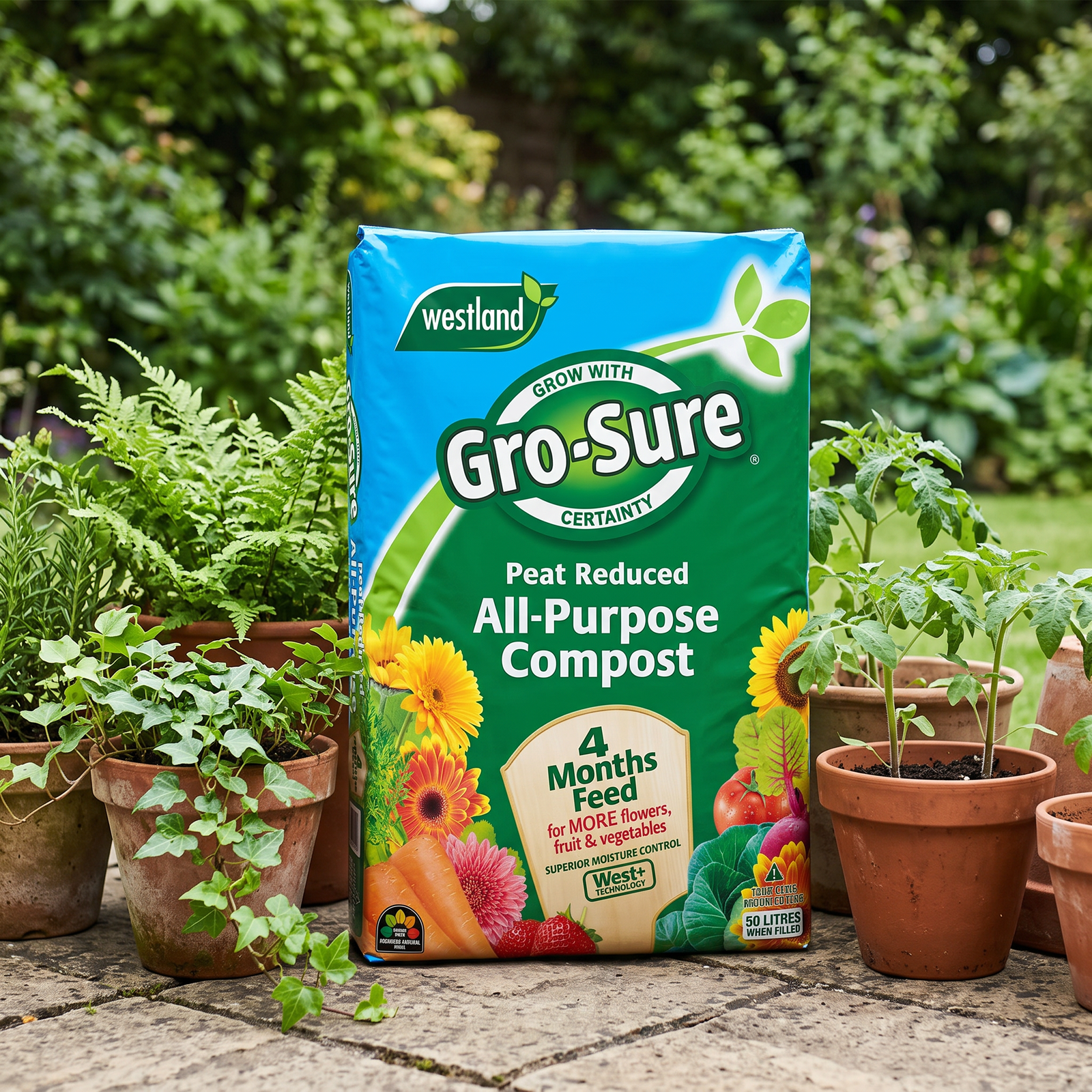 Gro-Sure All-Purpose Compost with West+ and 4 Month Feed - 10 Litre - Image 2