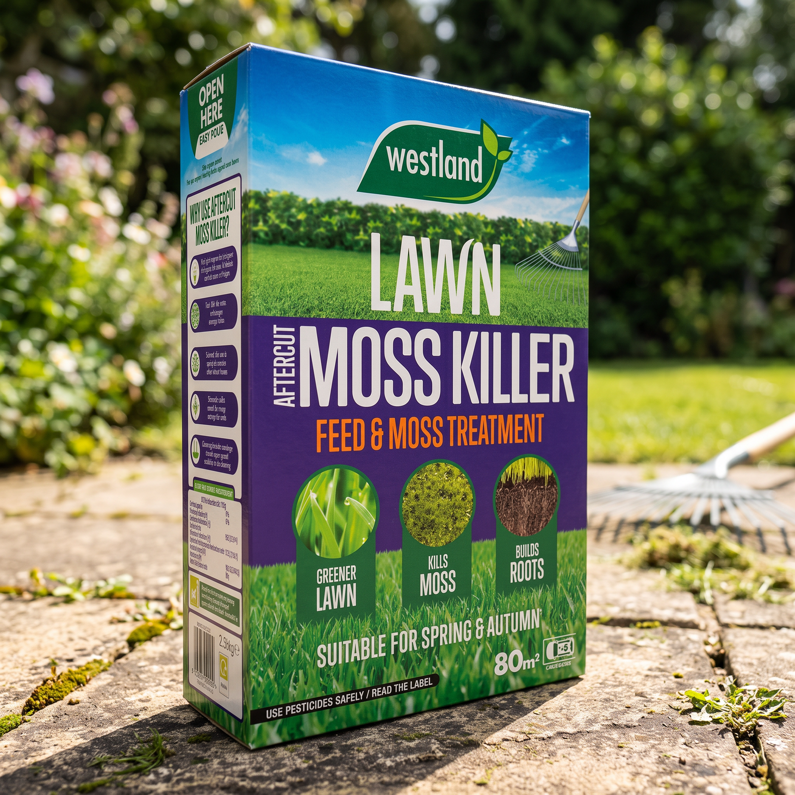 Westland Aftercut Lawn Moss Killer Treatment 80 Square Metre Coverage - Image 2