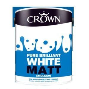 Crown Pure Brilliant White Matt Emulsion Paint 5 Litre