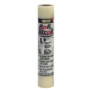 Everbuild Roll and Stroll Contract Carpet Protector 600mm x 100m - Self-Adhesive Clear Film