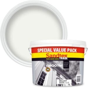 Sandtex Trade Exterior Brilliant White 7.5L High Cover Smooth Paint
