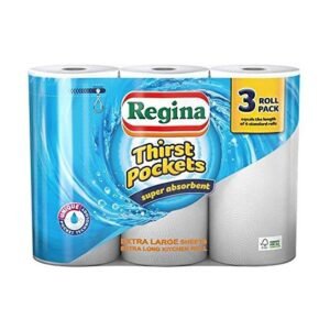 REGINA THIRST POCKETS WHITE 2PLY 3 Rolls Pack