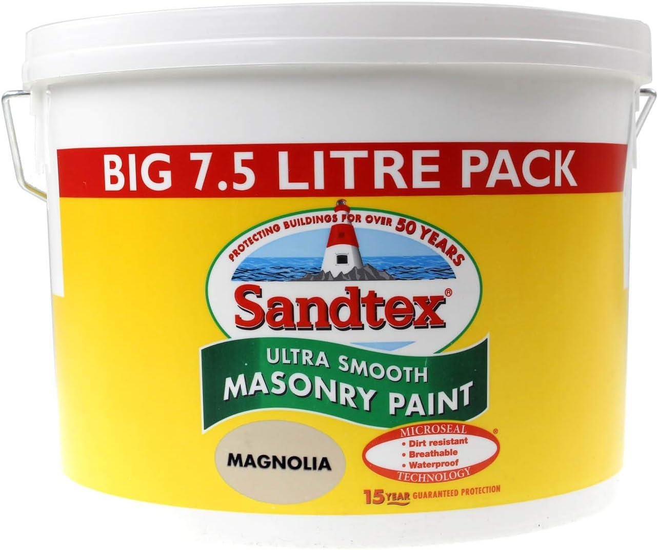 Sandtex Microseal Smooth Masonry Paint - Magnolia 7.5 Litre