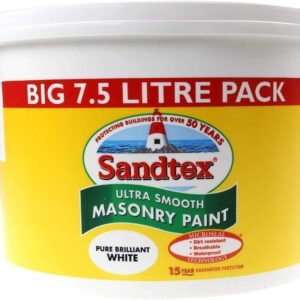 Sandtex Microseal Smooth Masonry Paint - Pure Brilliant White 7.5 Litre
