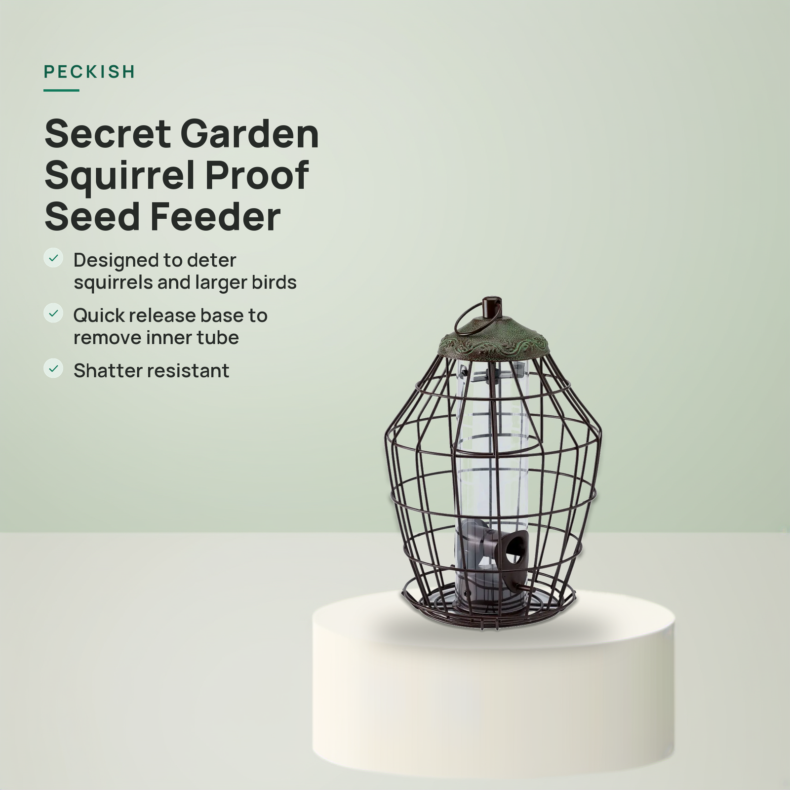 Peckish Secret Garden Squirrel Proof Seed Feeder - Image 2
