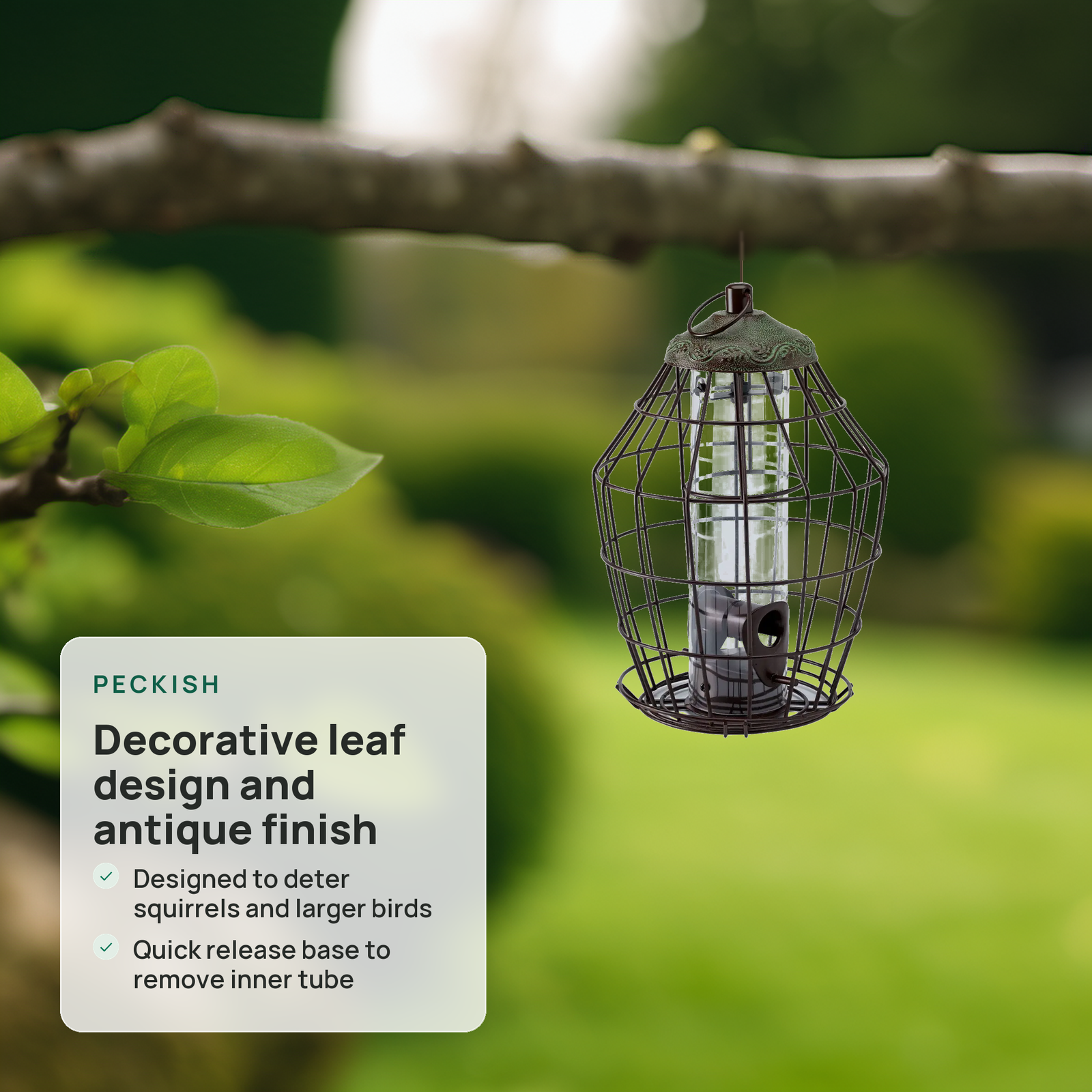 Peckish Secret Garden Squirrel Proof Seed Feeder - Image 3