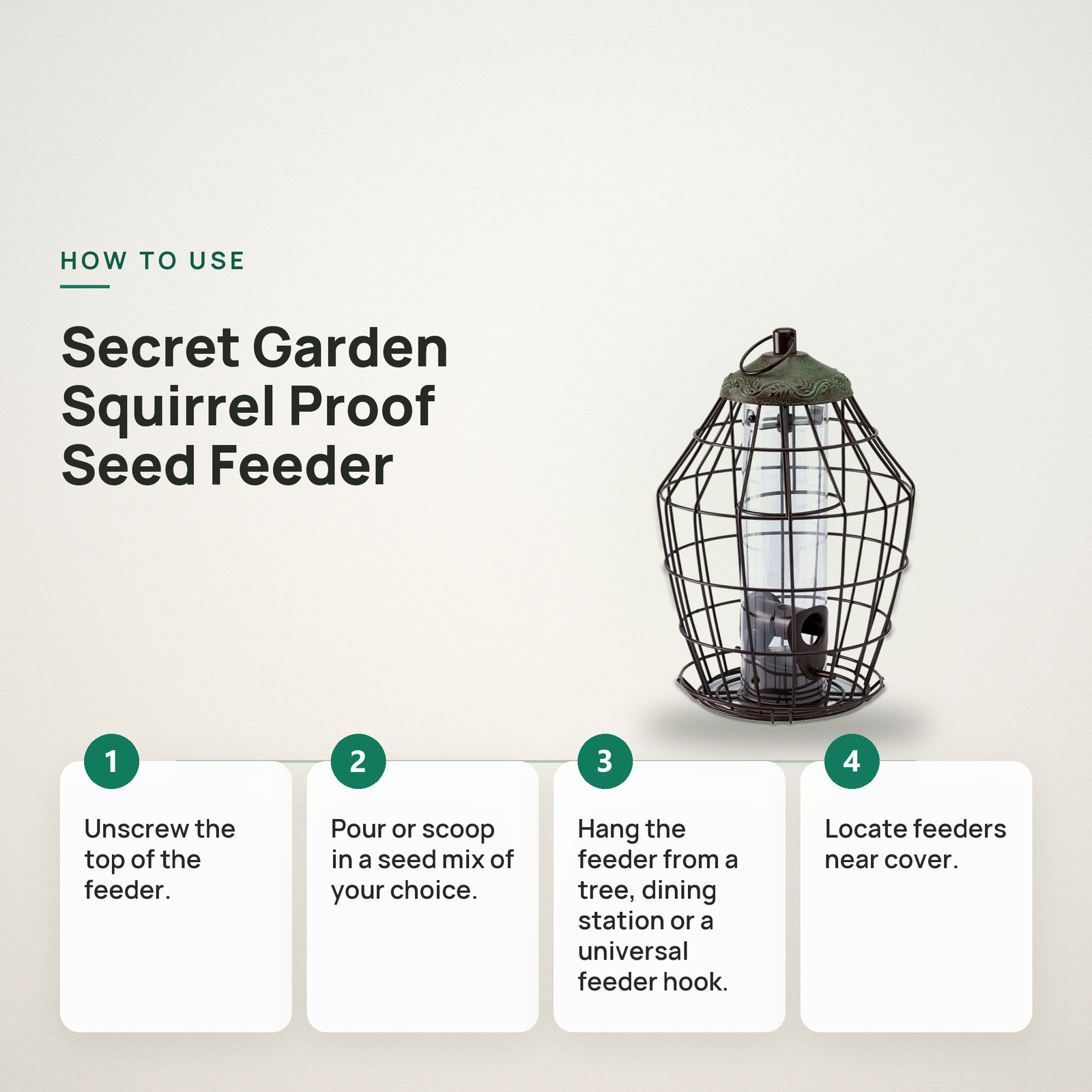 Peckish Secret Garden Squirrel Proof Seed Feeder - Image 5
