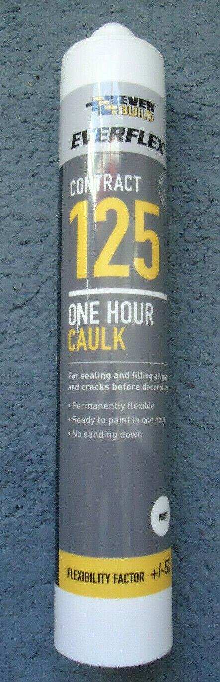 Everbuild Everflex 125 One Hour Caulk C4 White 310ml - Flexible Decorators Sealant