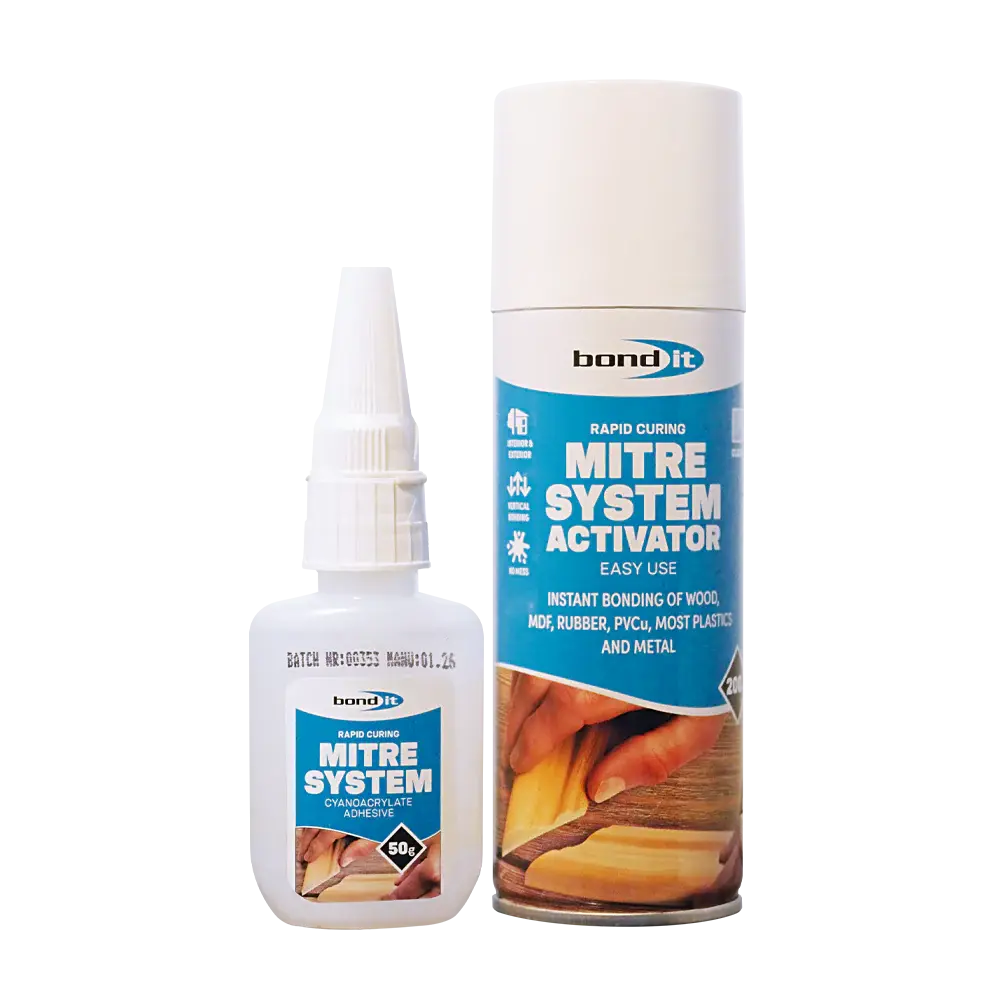 Bond-It Mitre Bonding System Kit - 50g Superglue and 200ml Activator for Wood Joints