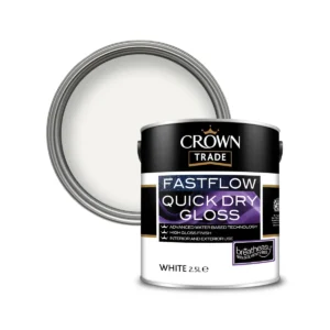 Crown Trade Fast Flow Quick Dry Gloss White 2.5 Litre