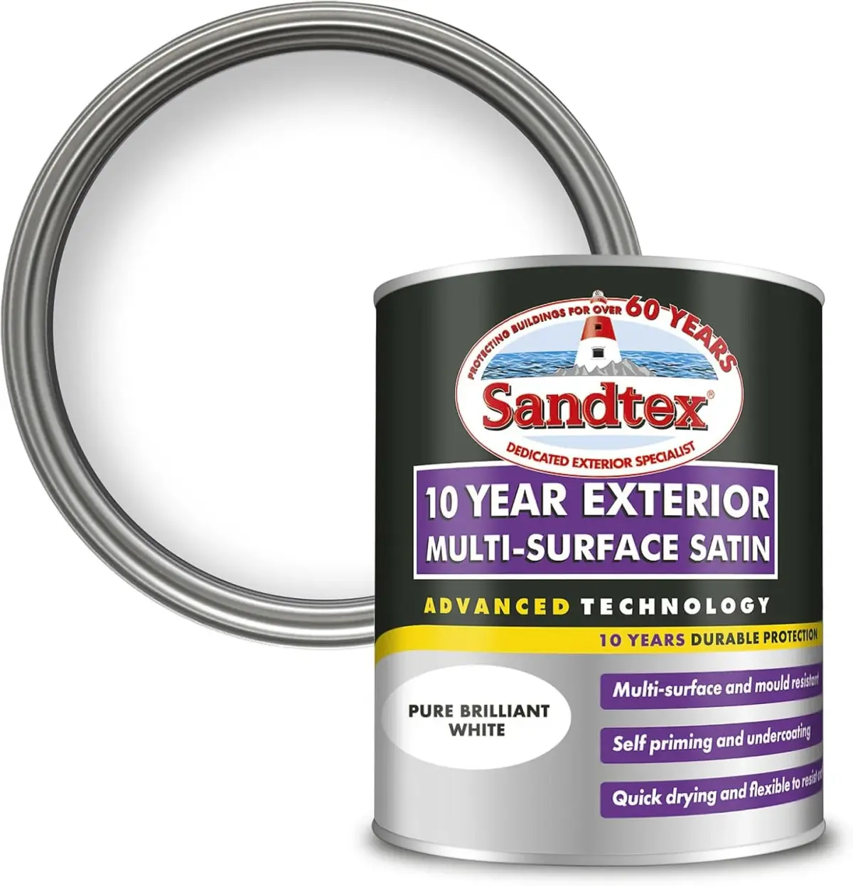Sandtex 10 years Multi Surface Brilliant White 750ml