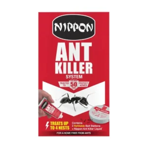 Nippon Ant Control System with 2 Refillable Bait Stations and 25g Liquid