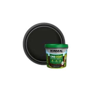 Ronseal One Coat Fence Life 5 Litre - Tudor Black Oak Wood Stain & Protector