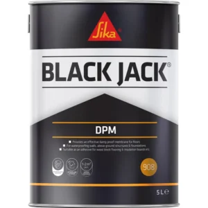 Everbuild 908 Black Damp Proof Membrane 5L - Multi-Purpose Waterproof Barrier