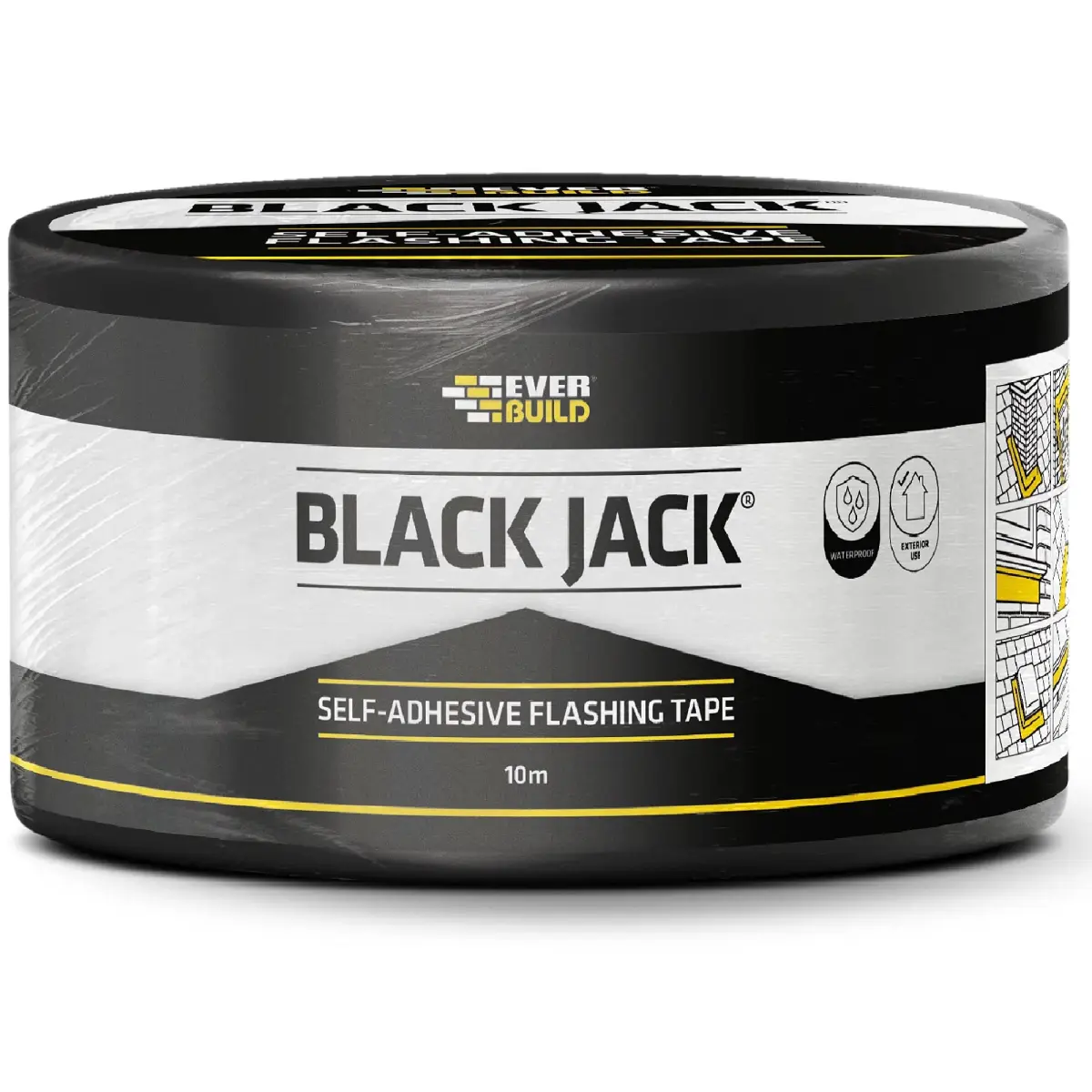 Black Jack Self-Adhesive Flashing Tape 75mm x 10m - Lead Effect