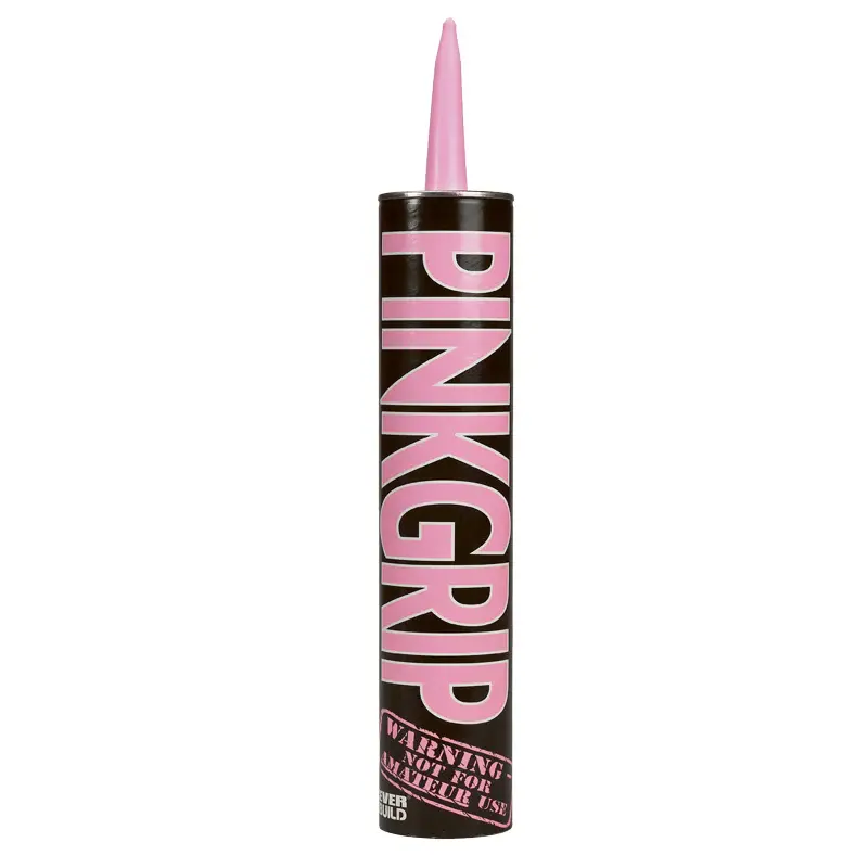 Everbuild Pink Grip Solvent-Free Grab Adhesive 350ml - Heavy Duty Construction Glue