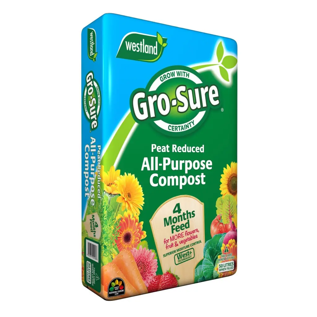 Gro-Sure All-Purpose Compost with West+ and 4 Month Feed - 10 Litre