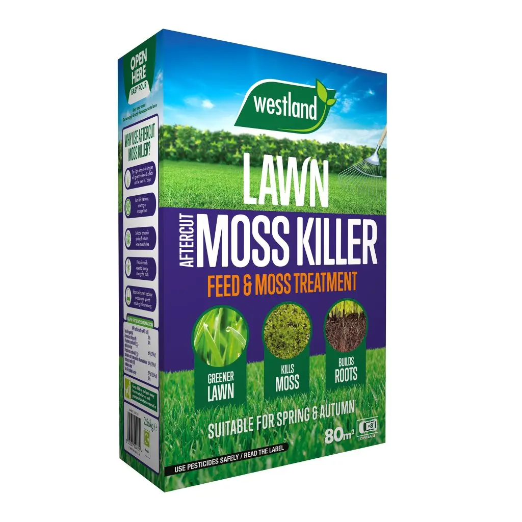 Westland Aftercut Lawn Moss Killer Treatment 80 Square Metre Coverage