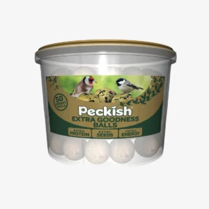 Peckish Extra Goodness Energy Balls Tub of 50 - High Protein Suet Balls for Wild Birds